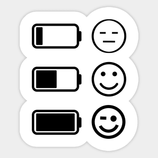 Battery level - energy, sad to happy Sticker